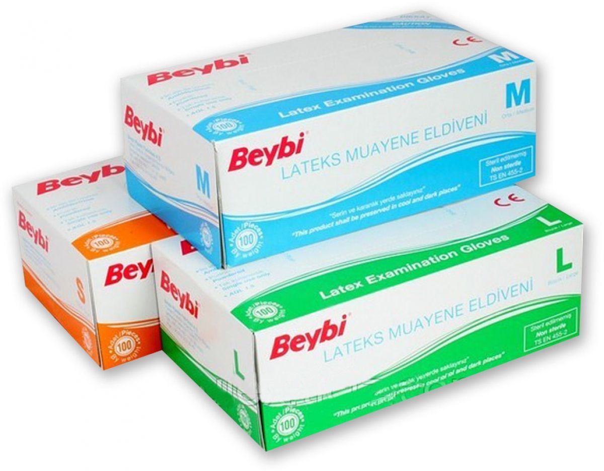 Beybi Latex Muayene Eldiveni (Pudralı)