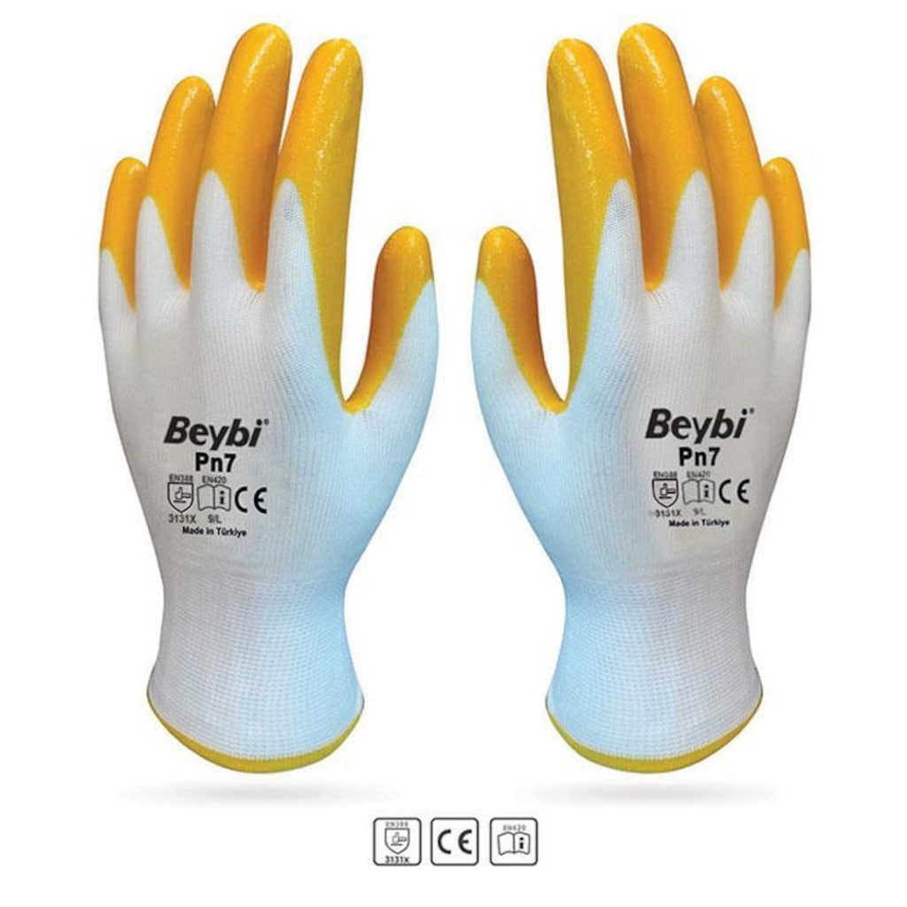 Beybi Pn7 Nitril Eldiven - Sarı
