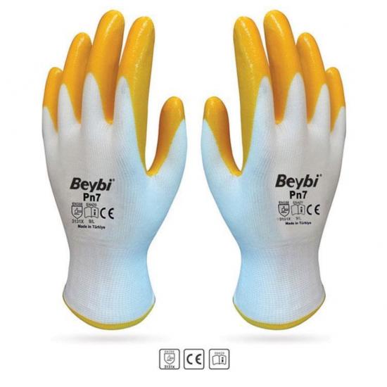 Beybi Pn7 Nitril Eldiven - Sarı